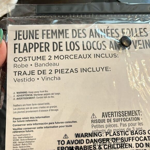 Roaring 20's Flapper Costume for Kids - Black - Picture 4 of 5